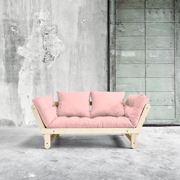 Dīvāns gulta Karup Beat Natural/Pink Peonie