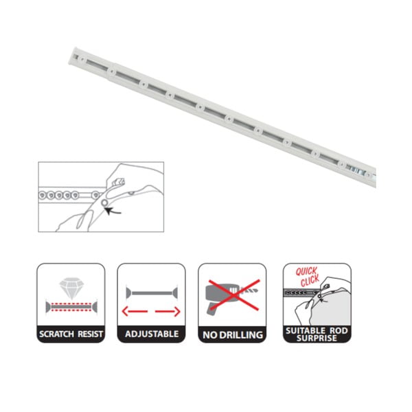 Balta dušas aizkaru stanga 125–200 cm Surprise – Spirella-image-2