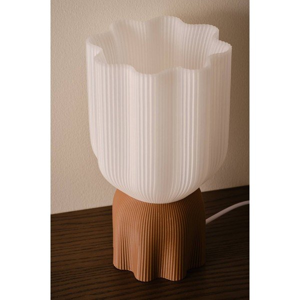 Balta/brūna plastmasas galda lampa (augstums 27 cm) Camier – Jotex-image-2
