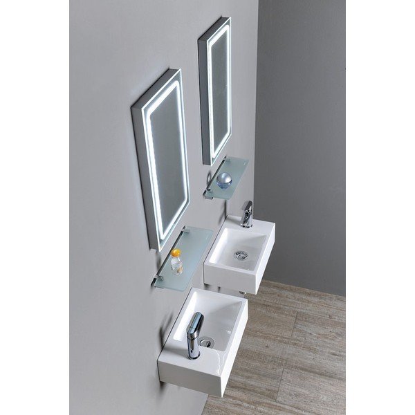 Balta neliela izlietne no lietā marmora Sapho Alabama, kreisā puse-image-1