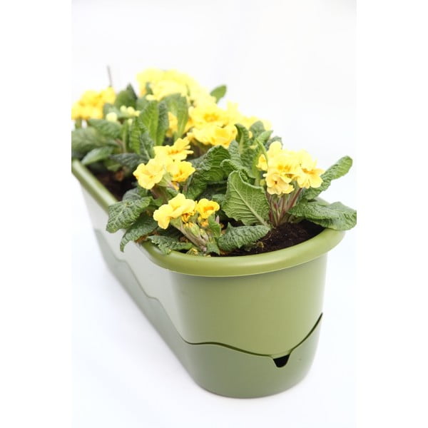 Zaļš pašapūdeņojošs puķu pods Plastia Mareta, garums 60 cm-image-2