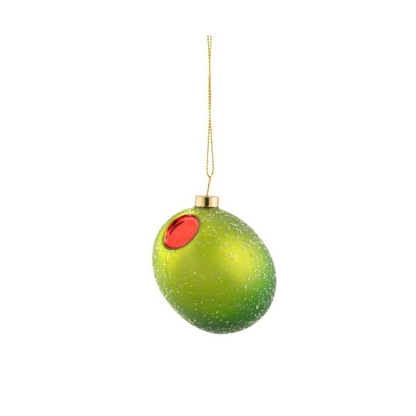 Stikla Ziemassvētku eglītes rotājums 7 cm Olive – Sass & Belle