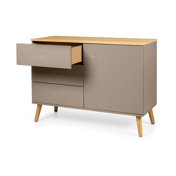 Brūna zema kumode ar ozolkoka imitāciju 109x79 cm Dot – Tenzo-image-3