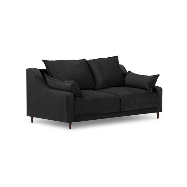 Melns samta dīvāns Mazzini Sofas Freesia, 150 cm-image-2