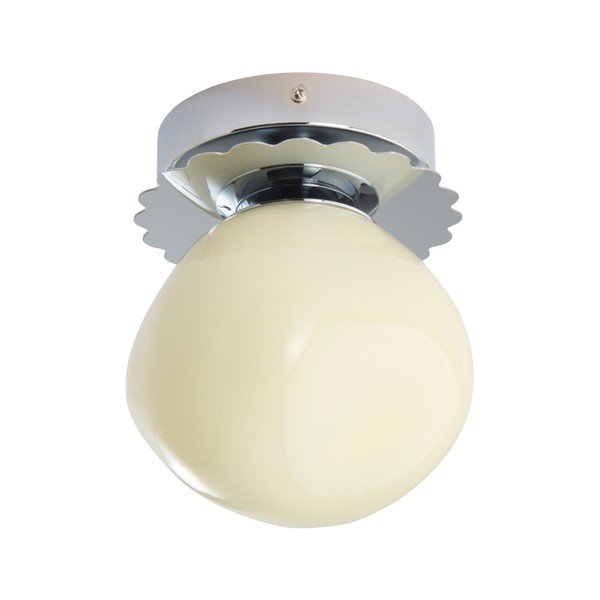 Krēmkrāsas/spīdīgas sudraba krāsas griestu lampa no opāla stikla ø 12 cm Bon – Jotex