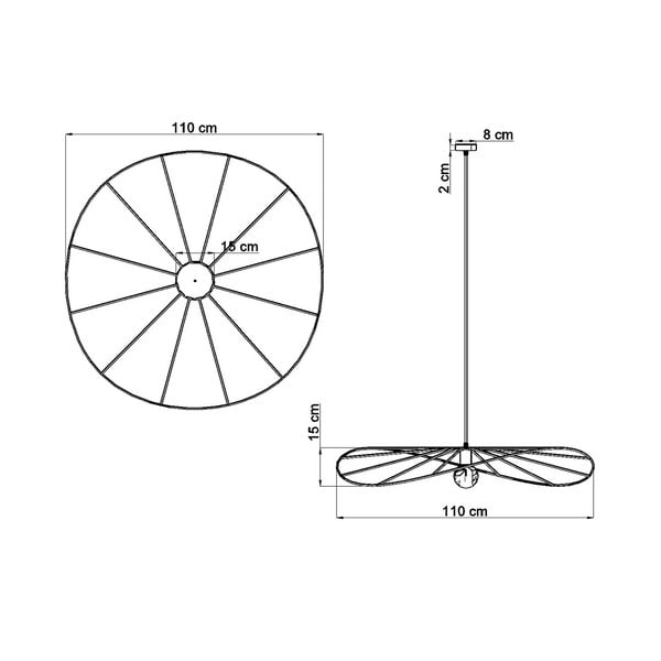 Melna piekaramā lampa ø 110 cm Elliot – Sollux-image-4