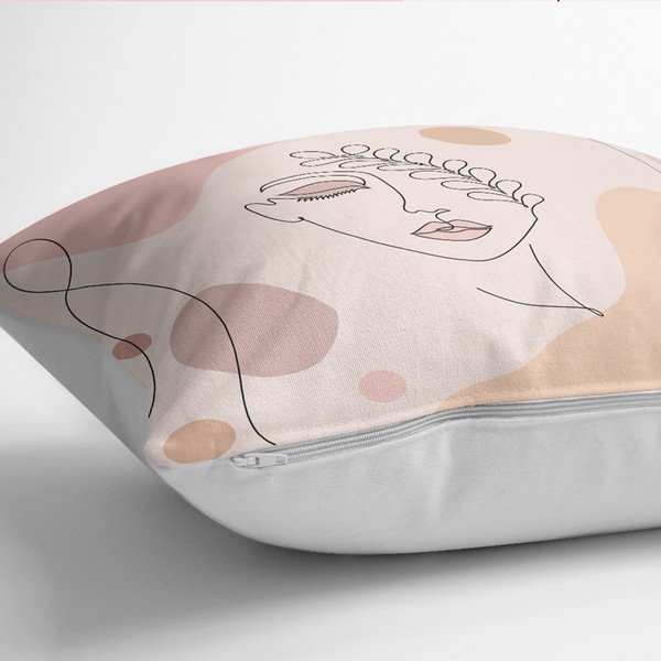 4 dekoratīvo spilvendrānu komplekts Minimalist Cushion Covers Draw Art Women, 45 x 45 cm-image-1