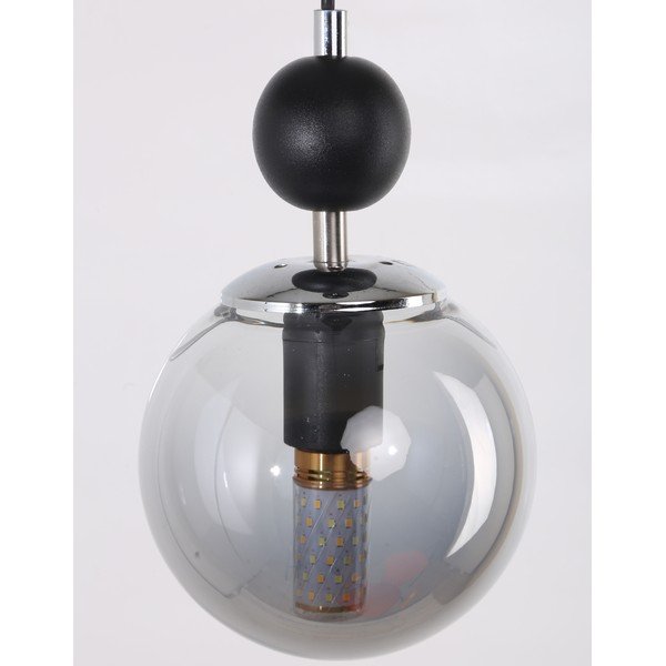 Melna/pelēka piekaramā lampa ar stikla abažūru ø 15 cm Marble – Squid Lighting-image-1