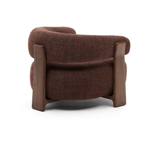 Brūns atpūtas krēsls no šenila auduma Granite – Kave Home-image-4