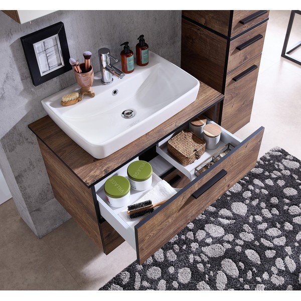 Brūna vannasistabas letes virsma ar ozolkoka imitāciju 73x45 cm Set 374 – Pelipal-image-4