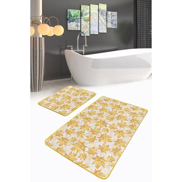Dzelteni vannas istabas paklājiņi (2 gab.) 60x100 cm – Mila Home-image-2