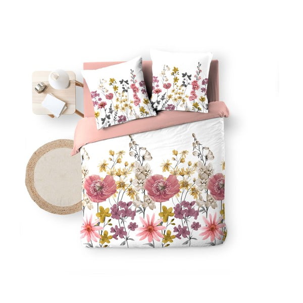 Balta/rozā divguļamā muslīna gultas veļa 240x260 cm Rosine – douceur d'intérieur-image-2