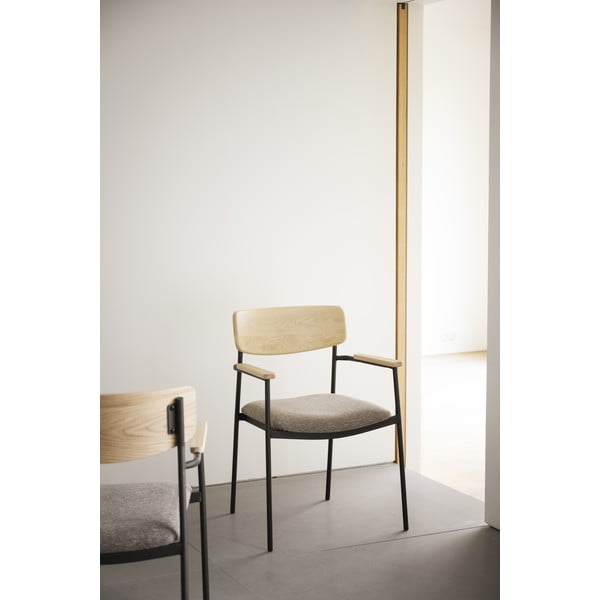 Bēši/dabīga toņa pusdienu krēsli (2 gab.) Maymont – Rowico-image-1