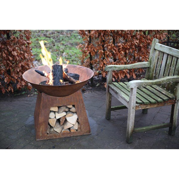 Metāla kamīns ar malkas vietu Esschert Design Camping-image-1