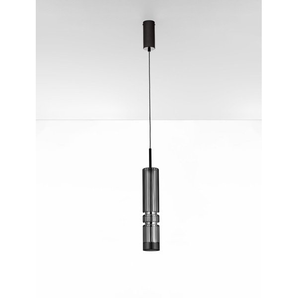 Pelēka stikla LED piekaramā lampa ø 8 cm Bento – Nova Luce-image-3