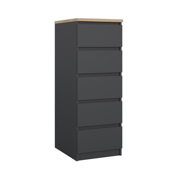 Tumši pelēka kumode 40x111x50 cm Naia – Tvilum