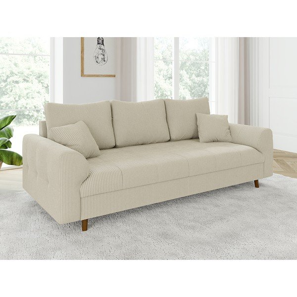 Bēšs velveta dīvāns 210 cm Ariella – Ropez-image-3