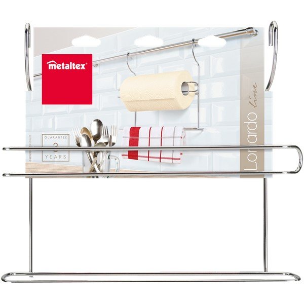 Sudraba krāsas hromēta tērauda piekarināms papīra dvieļu turētājs Lonardo – Metaltex-image-1