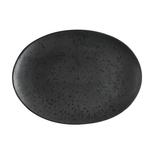 Melns akmensmasas ovāls servīzes trauks Bitz Basics Black, 45 x 34 cm