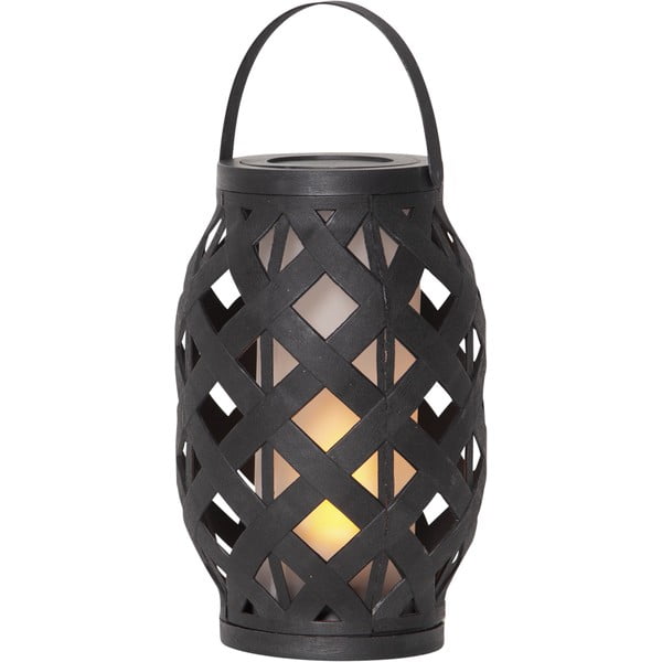 Melna laterna Star Trading Flame Lantern, augstums 23 cm