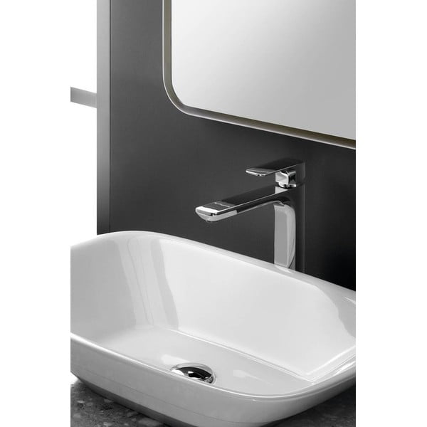 Spīdīgas sudraba krāsas stāvošs jaucējkrāns izlietnei Spy – Sapho-image-3