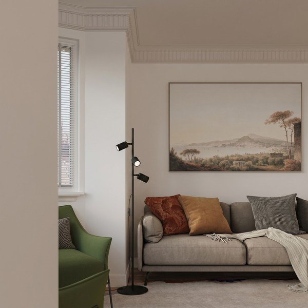 Melna alumīnija stāvlampa ar saliekamu konstrukciju (augstums 155 cm) Gleam – Sollux-image-3