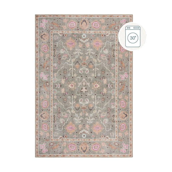 Gaiši zaļš mazgājams paklājs 115x170 cm Una Floral – Flair Rugs