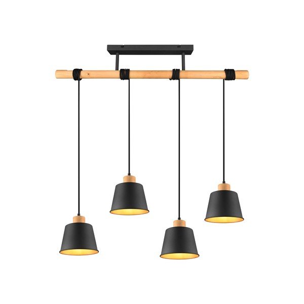 Melna/dabīga toņa piekaramā lampa ar metāla abažūru ø 18 cm Harris – Trio-image-2