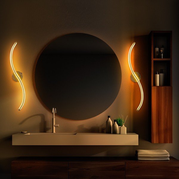 Zelta krāsas LED sienas lampa Yilan – Opviq lights-image-4