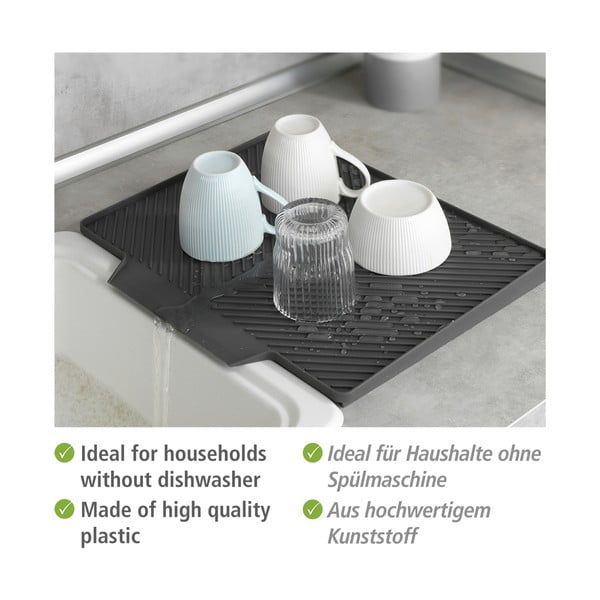 Tumši pelēks trauku žāvētājs Wenko Neli, 34 x 40 cm-image-3