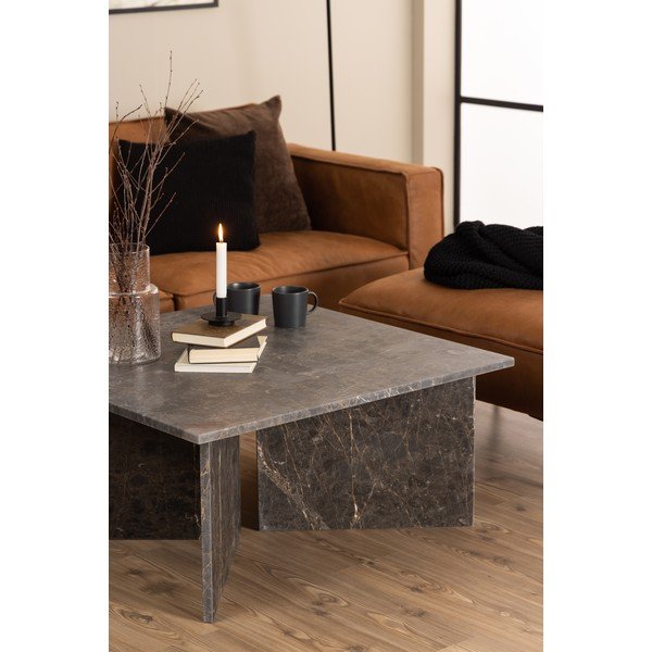 Melns marmora žurnālgaldiņš 90x90 cm Vega – Actona-image-1