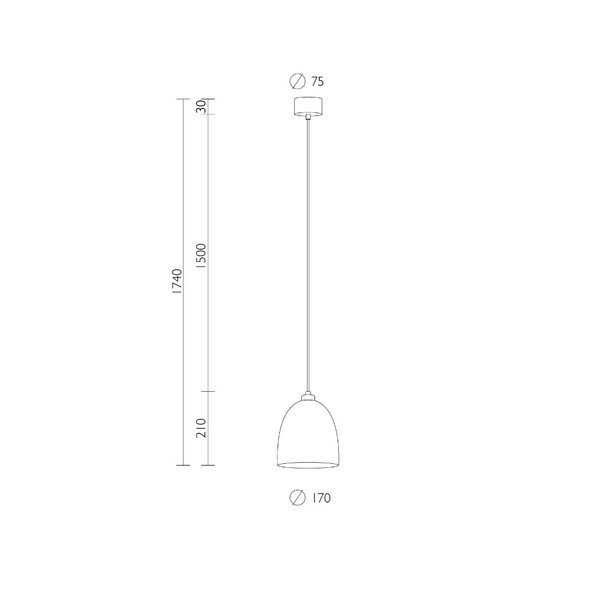 Piekaramā lampa zelta krāsā ar baltu kabeli Sotto Luce Awa-image-3
