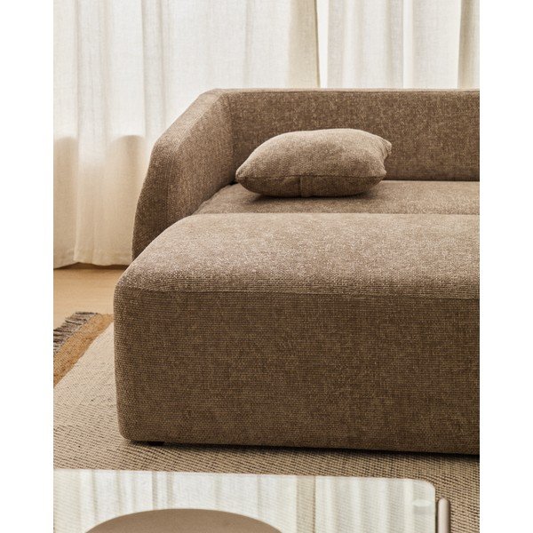 Pelēkbrūns salokāms stūra dīvāns no šenila auduma (ar labo stūri/ar zvilni) Laira – Kave Home-image-4