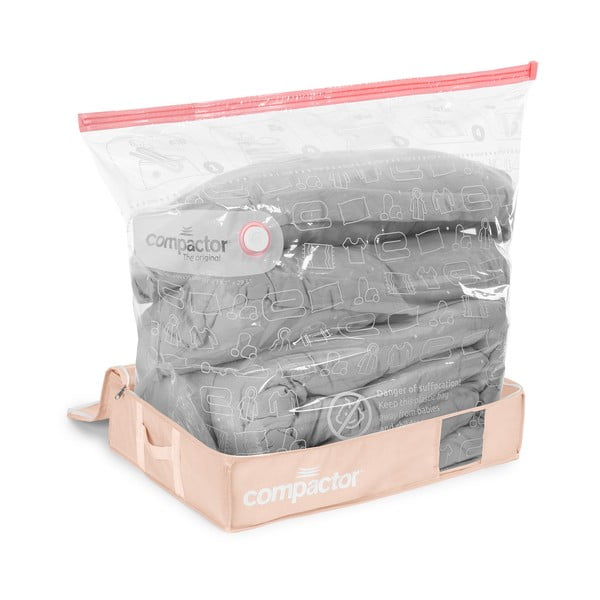 Vakuuma plastmasas uzglabāšanas kastes zem gultas (3 gab.) 65x45x15,5 cm Pink Edition – Compactor-image-2