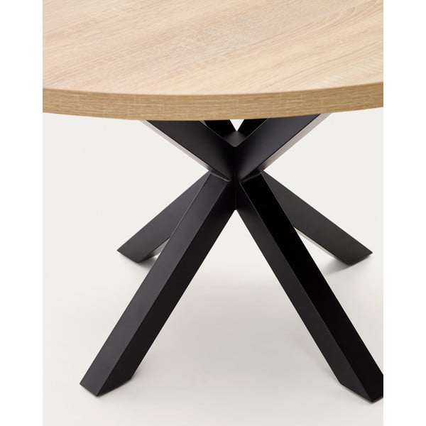 Melns/dabīga toņa apaļš ēdamgalds ø 120 cm Argo – Kave Home-image-3