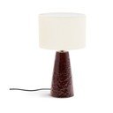 Sarkana/balta galda lampa ar auduma abažūru (augstums 49 cm) Drava – Kave Home