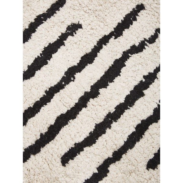 Bēši melns ar rokām austs kokvilnas paklājs Westwing Collection Fini, ø 150 cm-image-1