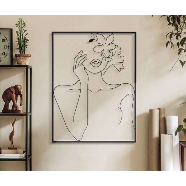 Metāla sienas dekors 60x80 cm Woman with Flowers – Mauro Ferretti-image-1
