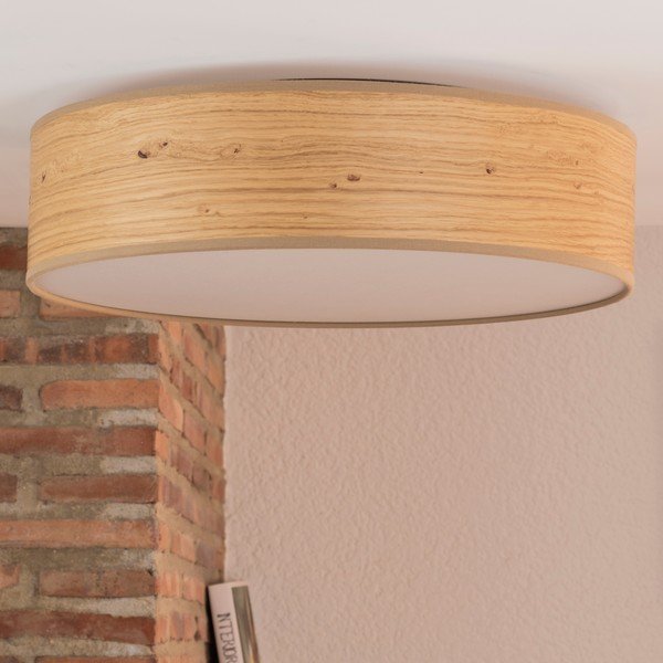Gaiši brūna griestu lampa ar dabīgā finiera abažūru Sotto Luce Ocho, ⌀ 40 cm-image-4