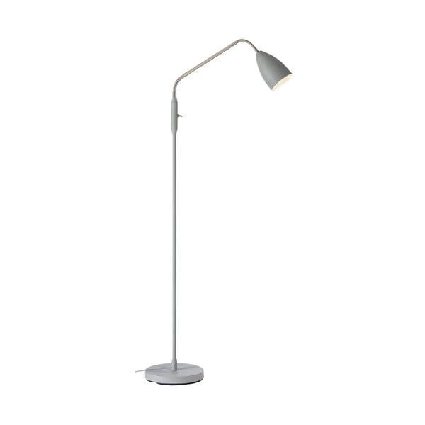Pelēka LED stāvlampa ar regulējamu spilgtumu un metāla abažūru (augstums 140 cm) Patro – Markslöjd