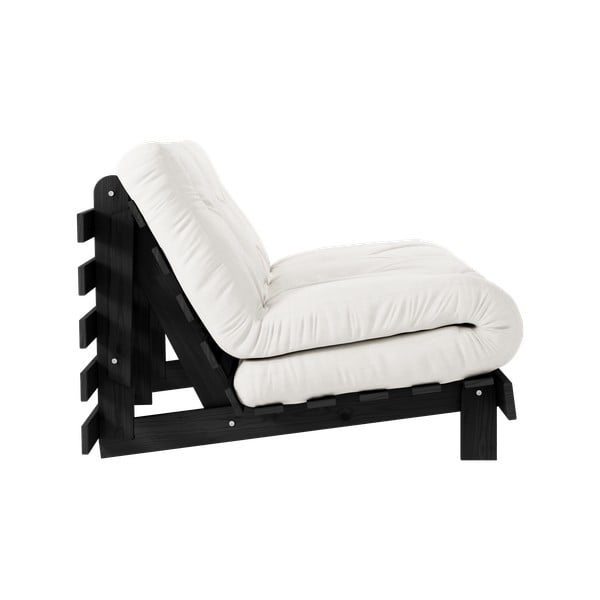 Krēmkrāsas salokāms dīvāns 140 cm Roots Black Night – Karup Design-image-4