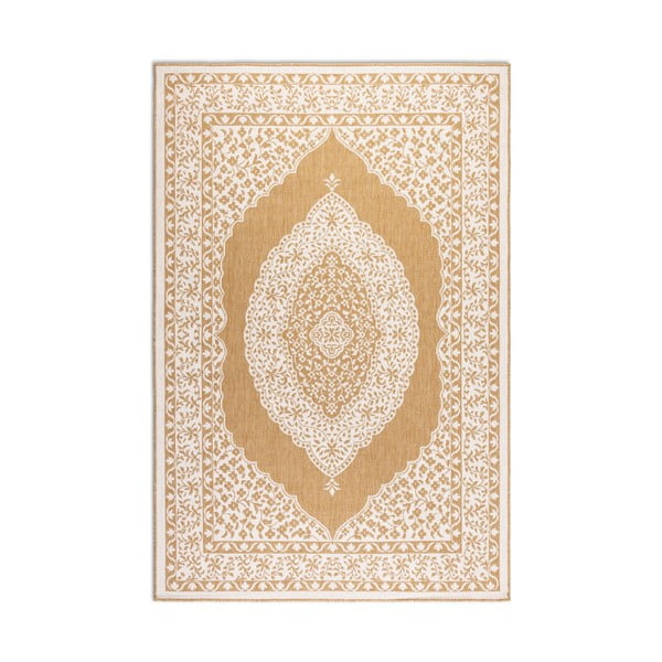 Okera dzeltens/krēmkrāsas āra paklājs 80x150 cm Gemini – Elle Decoration-image-2