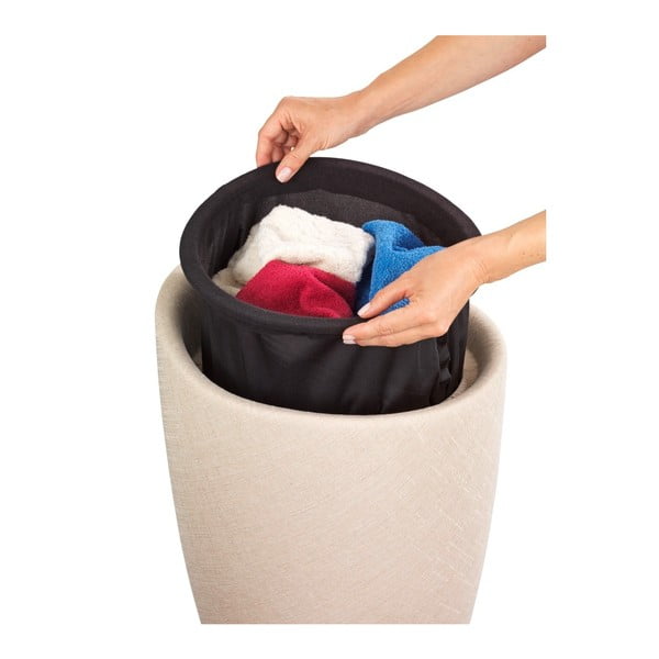 Bēšs veļas grozs un taburete Wenko Linen Look-image-1