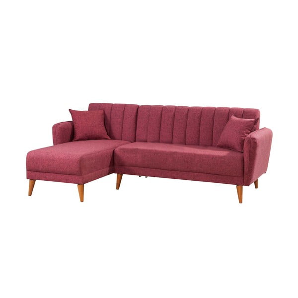 Ķieģeļu sarkans izvelkamais stūra dīvāns (ar kreiso stūri) Aqua – Balcab Home