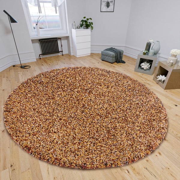 Bronzas krāsas apaļš paklājs ø 160 cm Shag – Hanse Home-image-1