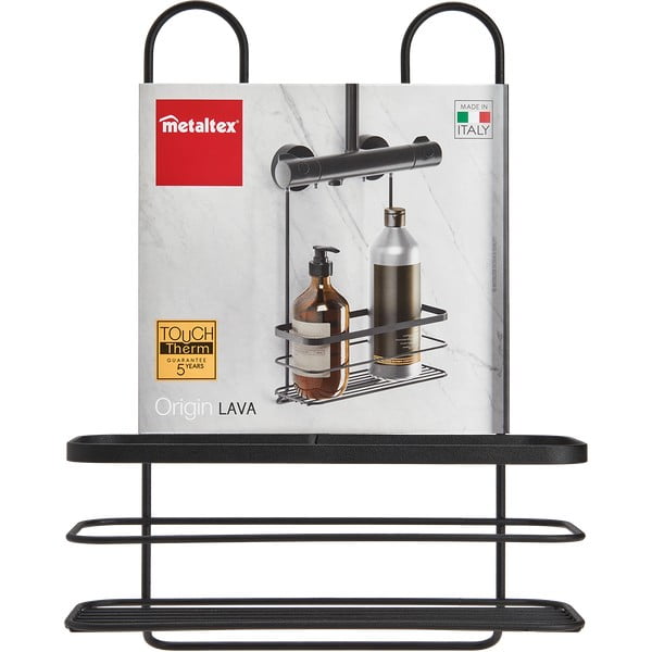 Melns piekaramais vannas istabas plaukts Metaltex Origin-image-2