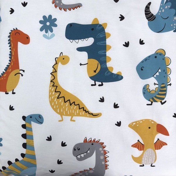 Kokvilnas bērnu gultas veļa 100x135 cm Dino World – Jerry Fabrics-image-3