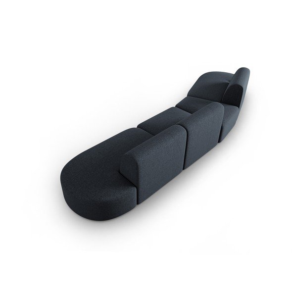 Zils dīvāns no šenila auduma ar kreiso stūri 428 cm Paolo – Milo Casa-image-3