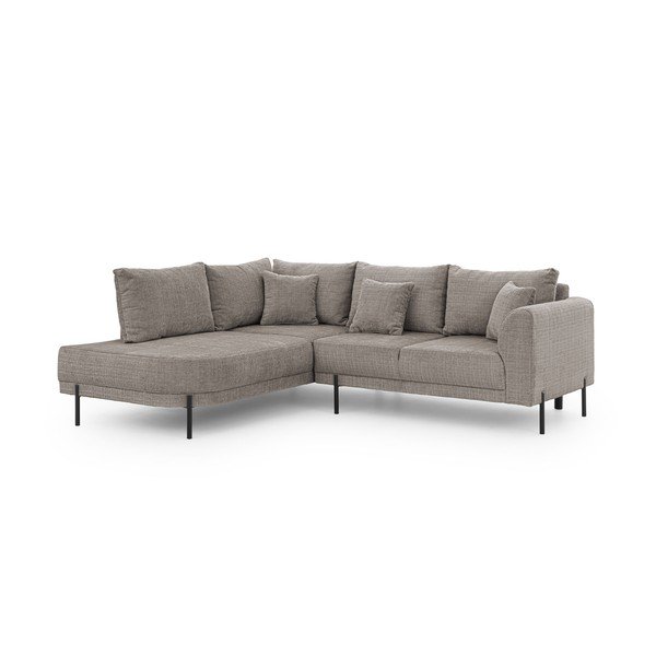 Pelēkbrūns stūra dīvāns no šenila auduma (ar kreiso stūri/L veida) Mauris  – Ropez-image-2