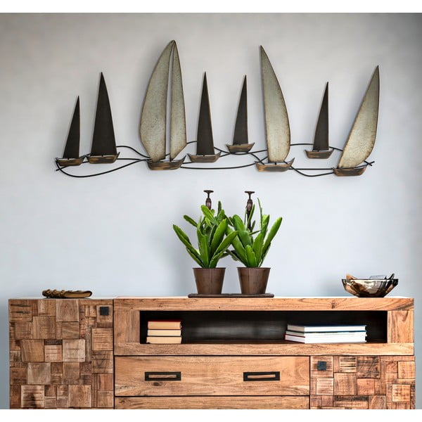 Metāla sienas dekors 119x51 cm Regata – Mauro Ferretti-image-1